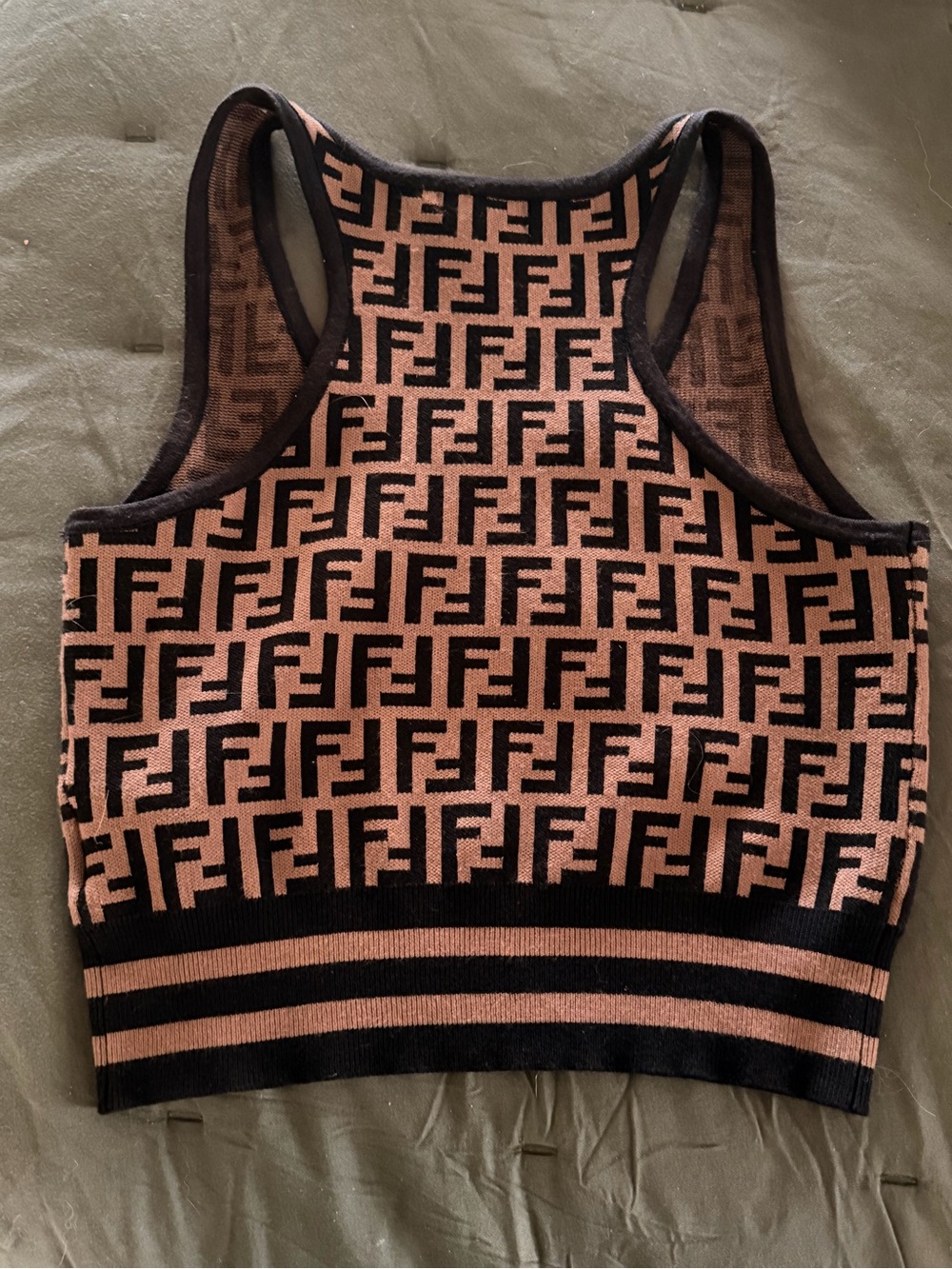 Fendi Brown & Black FF Knit Tank Top - Picture 6 of 8